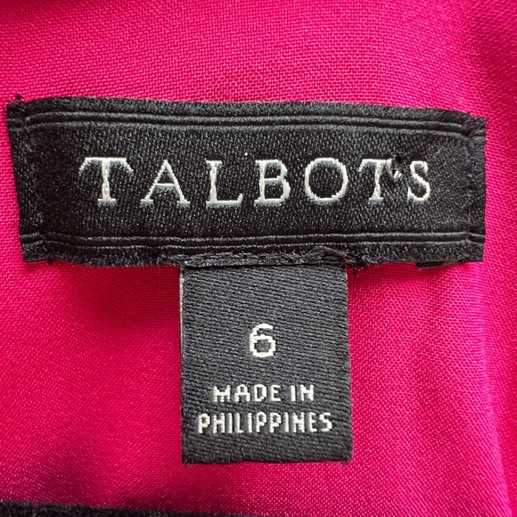 TALBOTS 3/4 Ruffle Sleeve Shift Dress in Hot Pink Women’s  6 - Picture 7 of 10